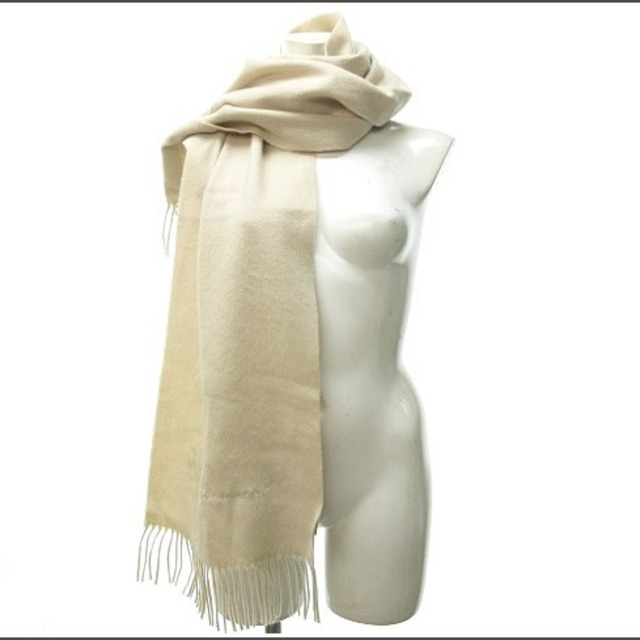 BURBERRY - カシミヤ マフラー ストール 筆記体ロゴ フリンジ 秋冬