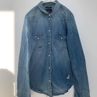 アメリカンイーグル(American Eagle)のダメージ　デニムシャツ(シャツ/ブラウス(長袖/七分))