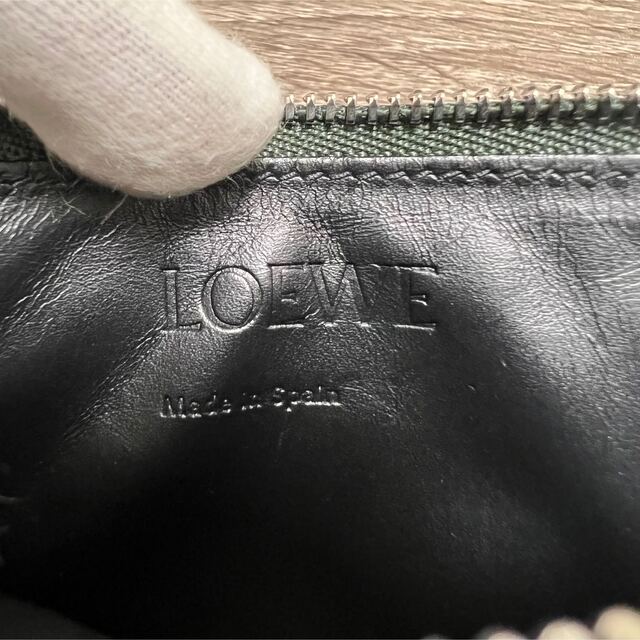 美品 ロエベ アナグラム キーリング付き コインケース レザー