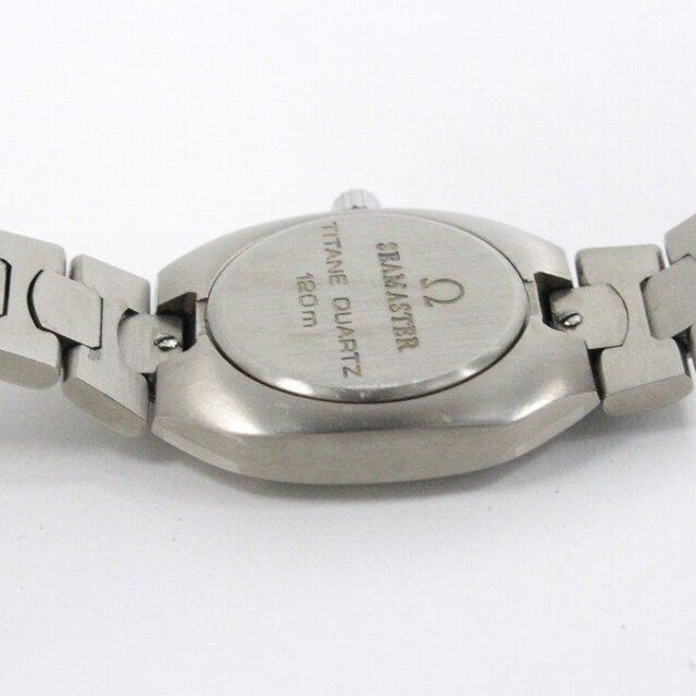 オメガ シーマスター ポラリス パラジウム×チタン クォーツ レディース 腕時計 グレー文字盤 純正ベルト
