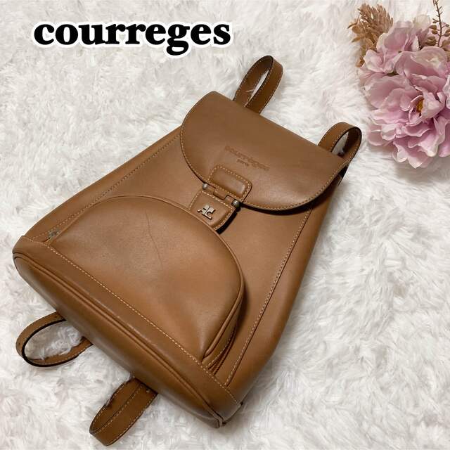 Courreges(クレージュ)の希少 courreges クレージュ フランス製 レザー リュック バックパック レディースのバッグ(リュック/バックパック)の商品写真
