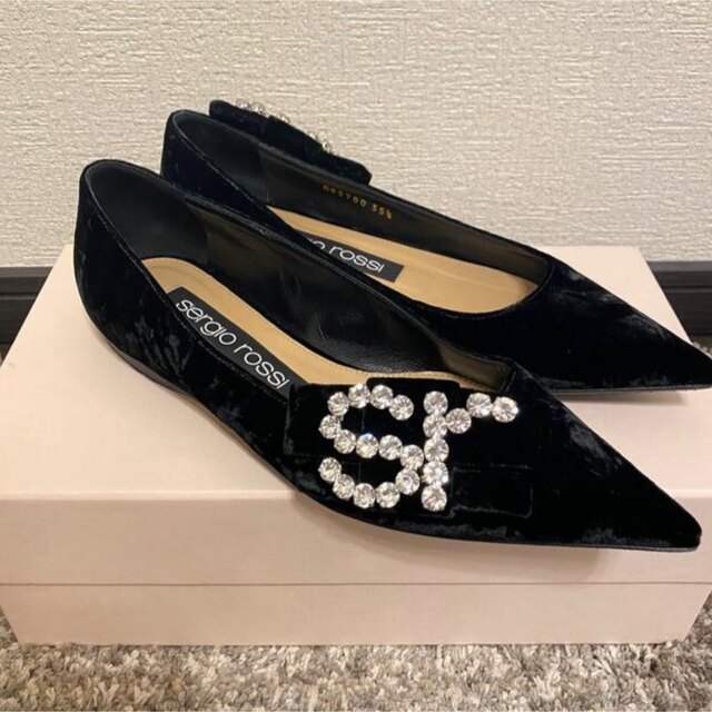 sergiorossi セルジオロッシ ベロア フラットシューズ