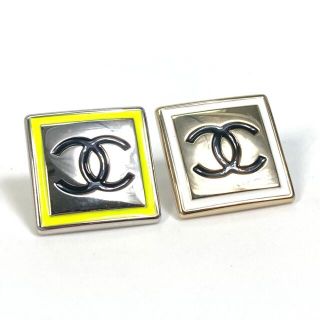 シャネル(CHANEL)のシャネル CHANEL ピンブローチ セット CCココマーク スクエア アクセサリー B21B ブローチ メタル シルバー(ブローチ/コサージュ)