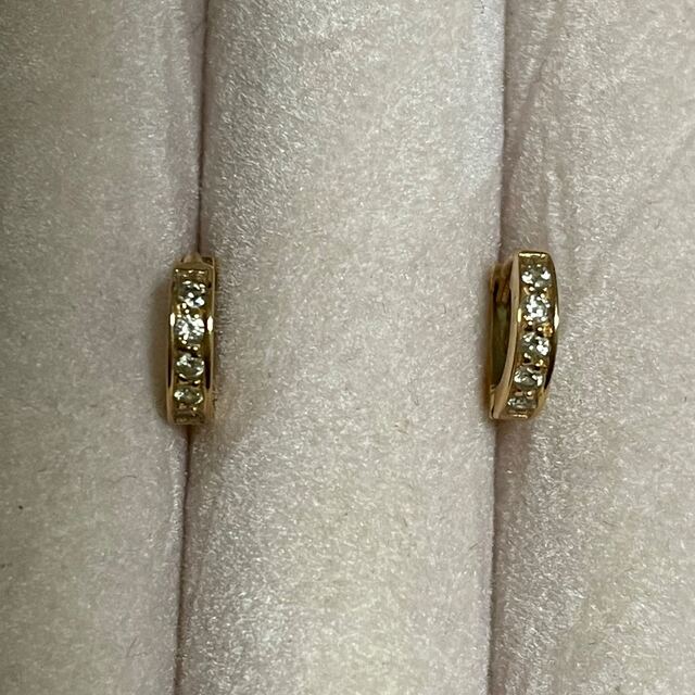 レディースK18PG×ダイヤモンド0.05ct ミニフープピアス