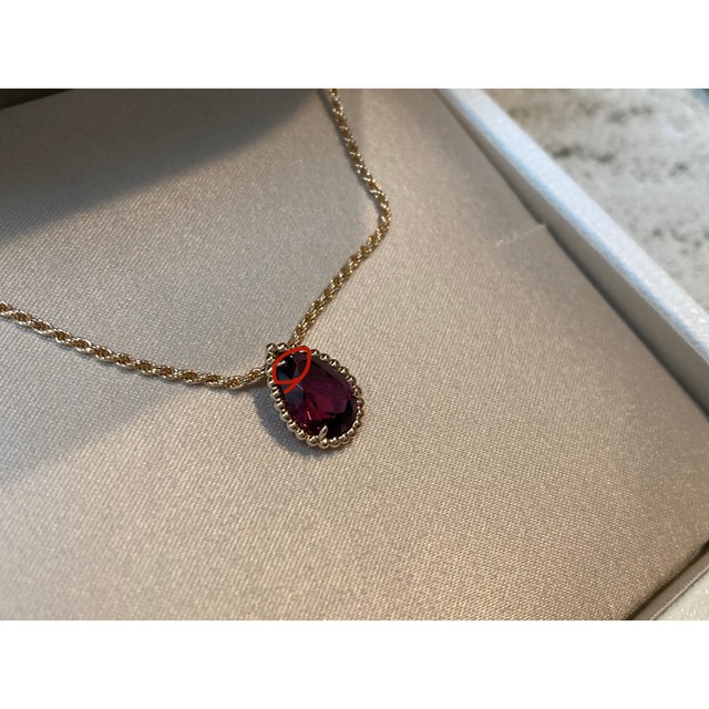 ブシュロン Boucheron セルパンボエム ペンダント ネックレス エクストラスモール XS ペアシェイプ ロードライトガーネット ダイヤモンド K18PG ピンクゴールド JPN00629 / 290252【BJ】