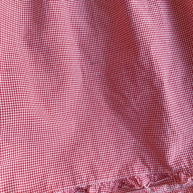 PINK HOUSE(ピンクハウス)のピンクハウス 綿ローン 赤×白 チェック ピンタック ピコフリル ワンピース レディースのワンピース(ロングワンピース/マキシワンピース)の商品写真