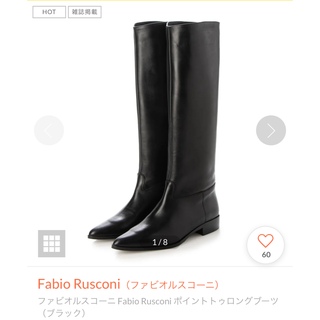 ファビオルスコーニ(FABIO RUSCONI)のファビオルスコーニ　ロングブーツ　ブラック　38サイズ(ブーツ)