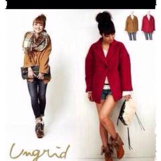 アングリッド(Ungrid)のミドルコクーンコート♡RED♡(ピーコート)