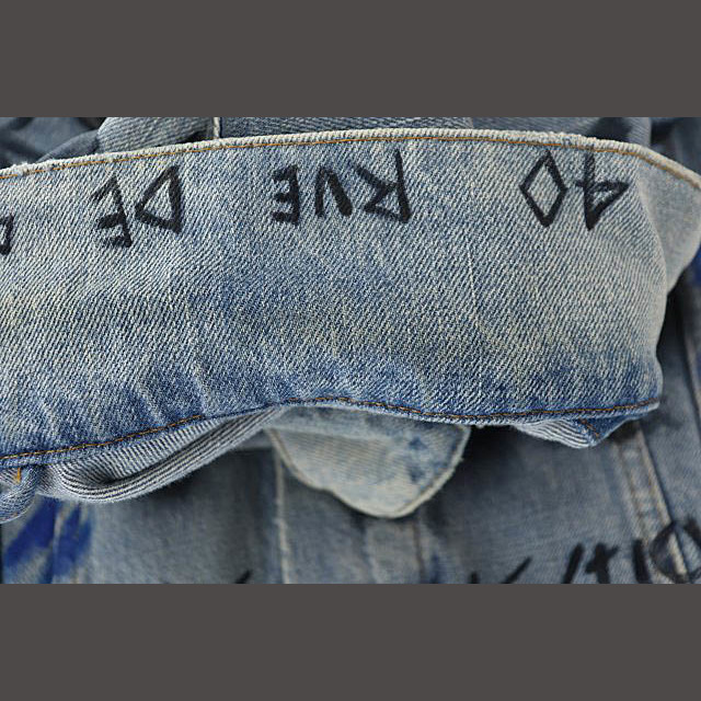 Balenciaga(バレンシアガ)のバレンシアガ 18AW グラフィック ペイント 加工 デニム ジャケット 46 メンズのジャケット/アウター(Gジャン/デニムジャケット)の商品写真