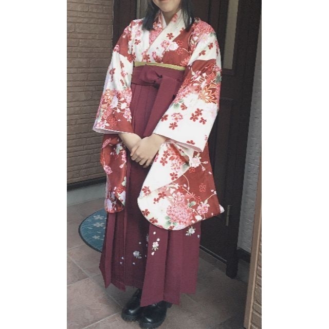 【最終掲載】袴　はかま　卒業式　フルセット　髪飾り付き　150 160