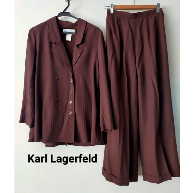 カールラガーフェルドKarl Lagerfeld(カール ラガーフェルド)  スーツ　濃紫ドット生地