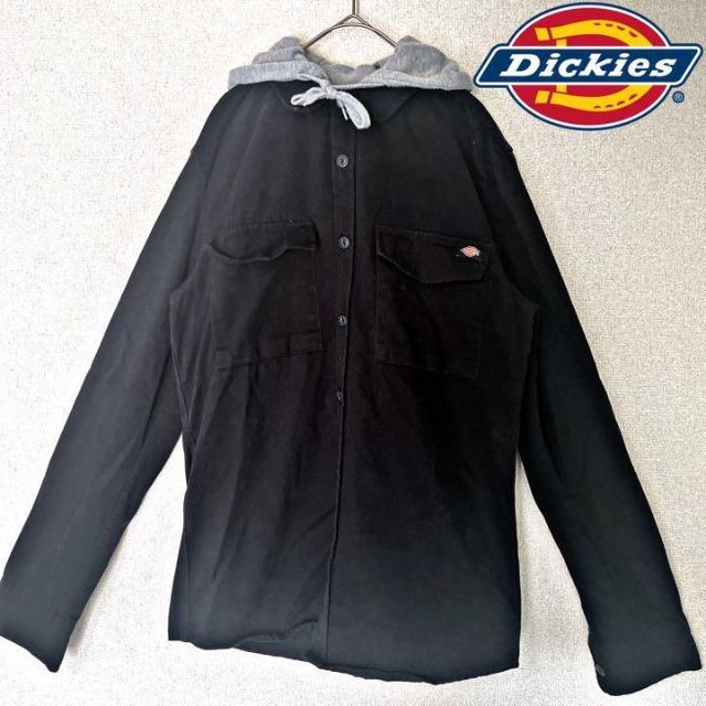 Dickies ワークシャツジャケット M L レイヤード風 フード