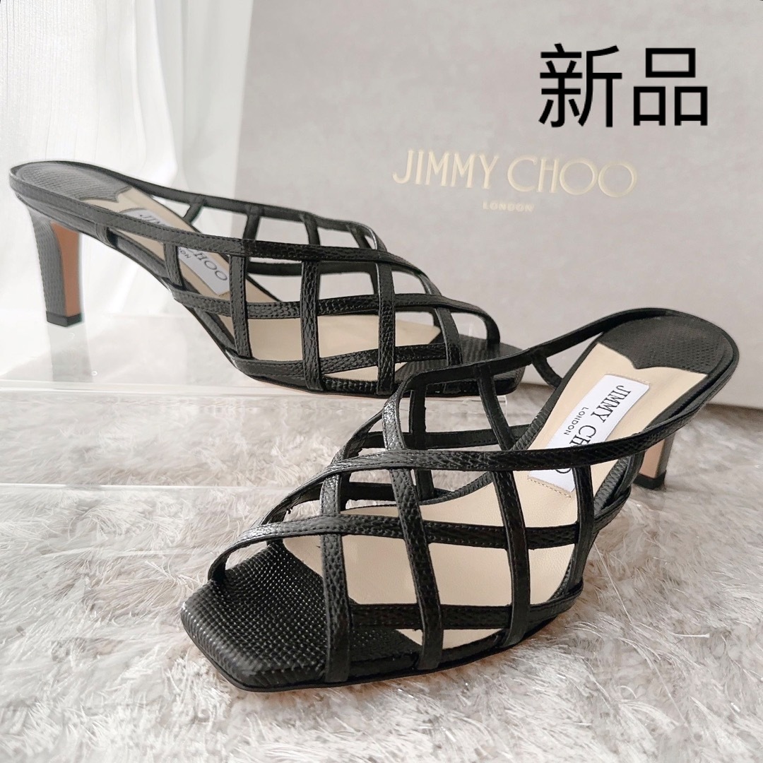 JIMMY CHOO ジミーチュウ　スクエアトゥ　フラットサンダル　ミュール　靴