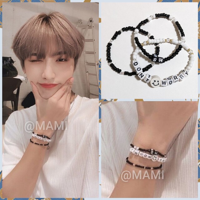 ATEEZ(エイティーズ)の♥ATEEZ エイティーズ ソンファ風 ネームブレスレット ③セット♥ネーム変更 レディースのアクセサリー(ブレスレット/バングル)の商品写真