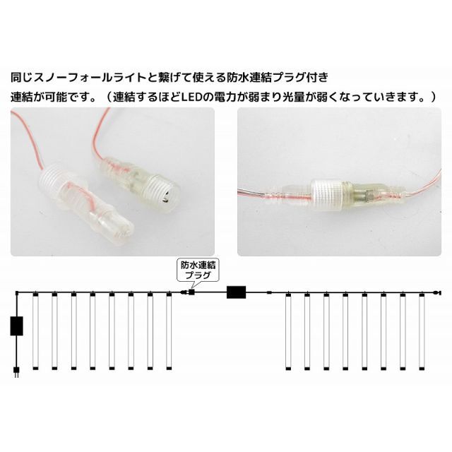 豪華 50cm流れるスノーフォールライト つらら マルチカラー KR-133 インテリア/住まい/日用品のライト/照明/LED(その他)の商品写真