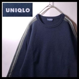 ユニクロ(UNIQLO)の90s〜00s 古着 オールドユニクロ コットン ニット セーター ネイビー L(ニット/セーター)