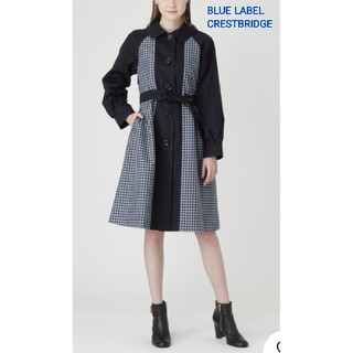 ブラックレーベルクレストブリッジ(BLACK LABEL CRESTBRIDGE)の美品　blue label crestbridge ブリットチェックコート(トレンチコート)