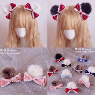 ☆くま耳ヘアクリップ♡ロリータ♡ロリィタ♡熊♡ゆめかわいい♡to alice(ヘアピン)