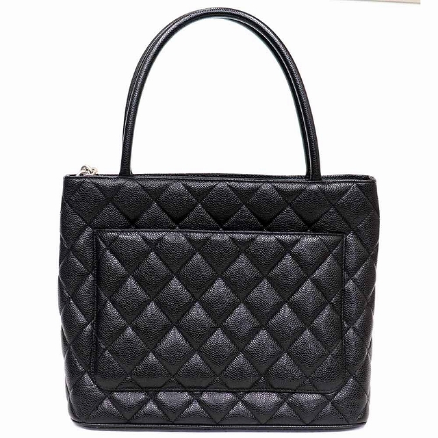 シャネル CHANEL 復刻 トートバッグ 1804 黒 ブラック キャビアスキン