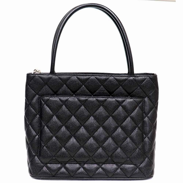 シャネル CHANEL 復刻 トートバッグ 1804 黒 ブラック キャビアスキン シルバー金具 A01804 カード ハンドバッグ 8246