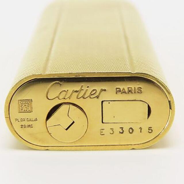 Cartier 美品カルティエウェーブ波柄オーバルガスライターゴールド