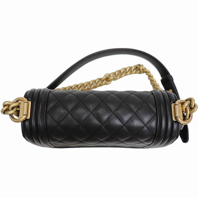 シャネル CHANEL ボーイ シャネル チェーン ショルダー バッグ 黒 レザー ヴィンテージゴールド金具 斜め掛け 2way 8118 - 5