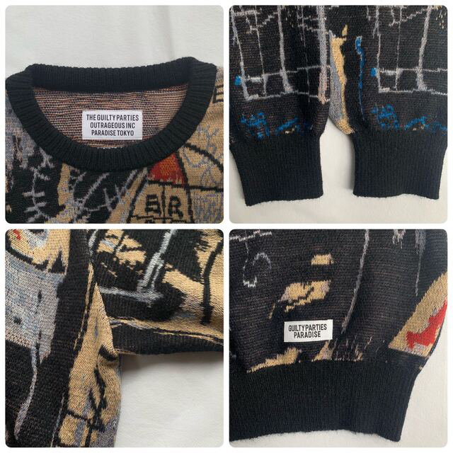 WACKO MARIA(ワコマリア)の【WACKOMARIA】BASQUIAT KNITSWEAT／新品タグ付／送料込 メンズのトップス(ニット/セーター)の商品写真