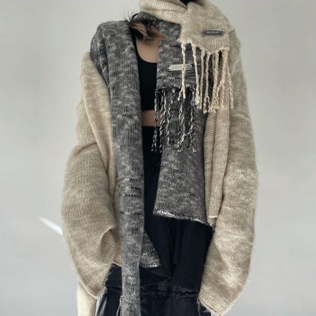 melt the lady｜fringe knit cardiganカーディガン