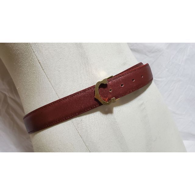 Cartier - 正規 希少 カルティエ サントス×Cロゴ レザーベルト赤 Cartier - 正規 希少 カルティエ サントス×Cロゴ レザーベルト赤