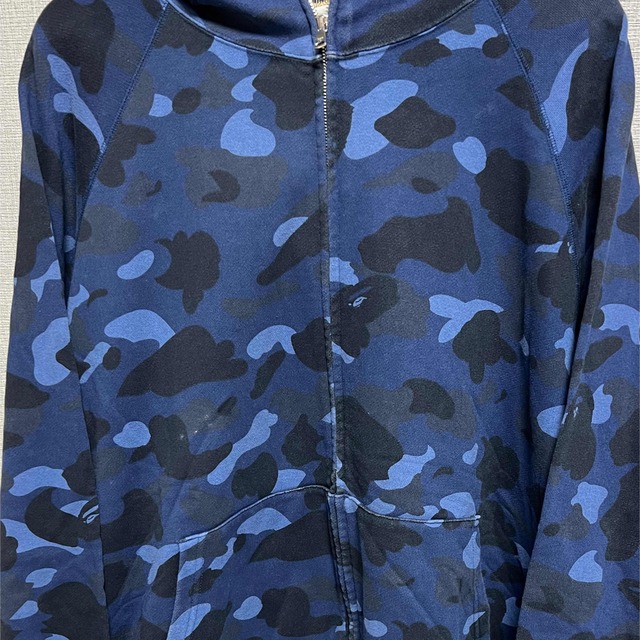 BAPE パーカー カモフラ ブルー ネイビー 青 エイプ カモ