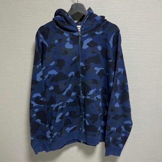 BAPE パーカー カモフラ ブルー ネイビー 青 エイプ カモ