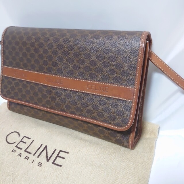 CELINE マカダム柄 ショルダーバッグ