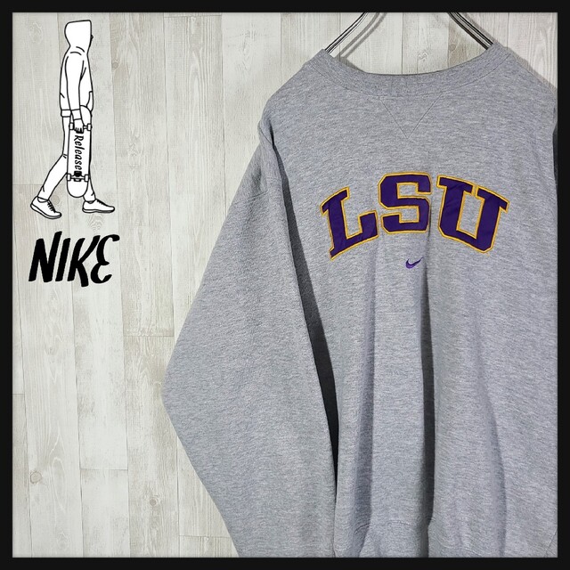 【メキシコ製】ナイキ LSU センター刺繍ロゴ スウッシュ 即完売 スウェット