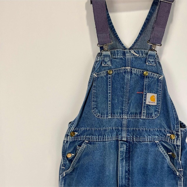 爆売り! carhartt カーハート オーバーオール ワンポイントロゴ デニム サロペット ゆるだぼ 古着 - サロペット/オーバーオール