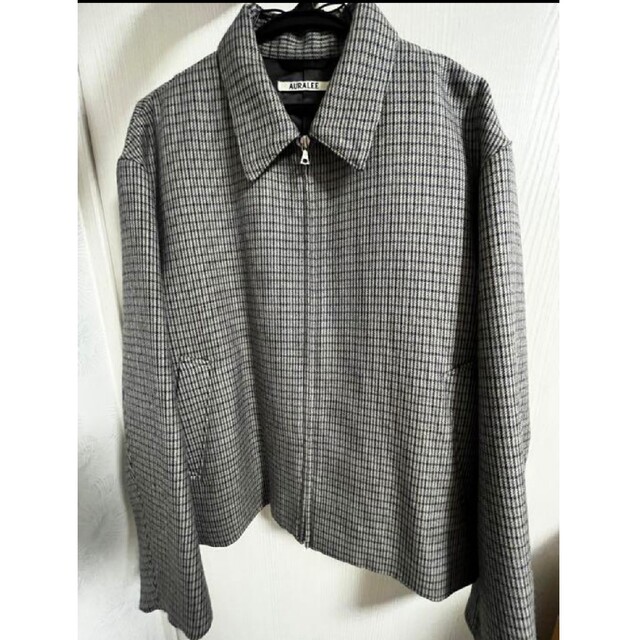 AURALEE DOUBLE FACE CHECK ZIP BLOUSON | www.jarussi.com.br