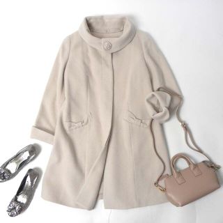 美品 ローズティアラ ゆったりシルエット ロングコート サイズ42-