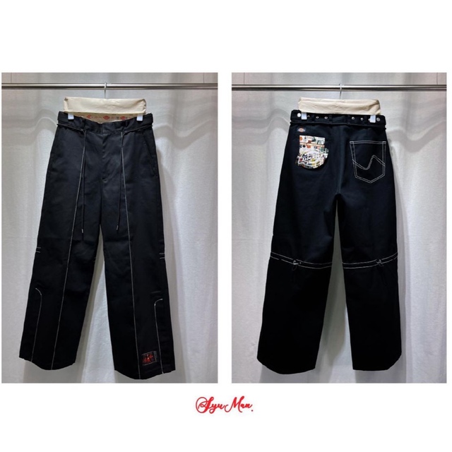 SYU.MAN×Dickies COLOR LINE PANTS black