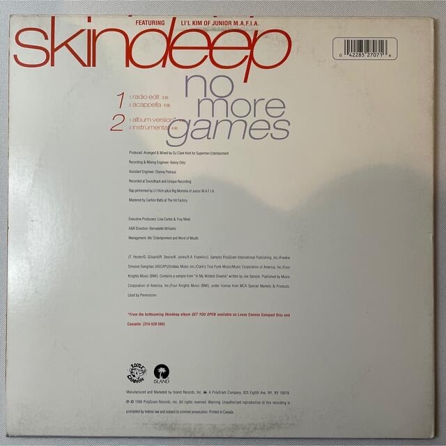 Skin Deep / No More Games【12"US】