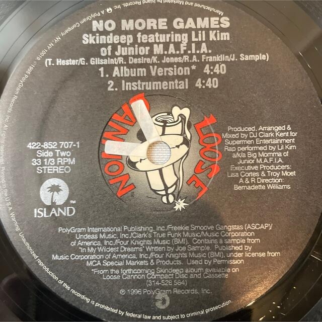 Skin Deep / No More Games【12"US】