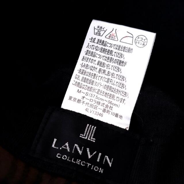 LANVIN(ランバン)のランバン ハット チェック×無地 紐付 秋冬 帽子 ブランド レディース M-S 57.5cm-56cmサイズ ブラウン LANVIN レディースの帽子(ハット)の商品写真