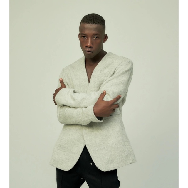 未使用laidback ウールノーカラージャケット wool テント fog 未使用laidback ウールノーカラージャケット wool テント fog