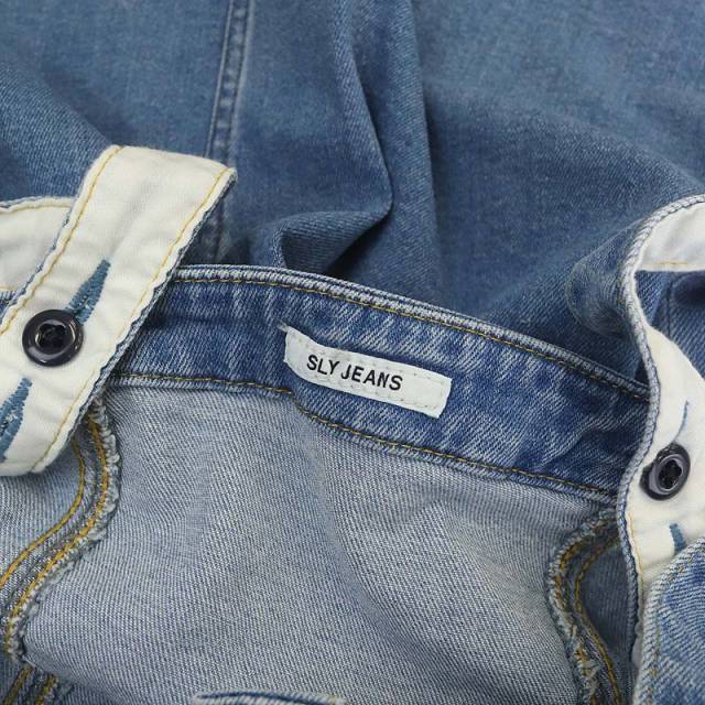 SLY(スライ)のスライ JEANS ジャンパースカート ワンピース デニム タイト ひざ丈 レディースのワンピース(ひざ丈ワンピース)の商品写真