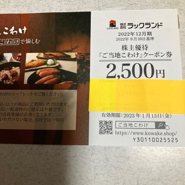 ラックランド株主優待クーポン券 チケットの優待券/割引券(その他)の商品写真