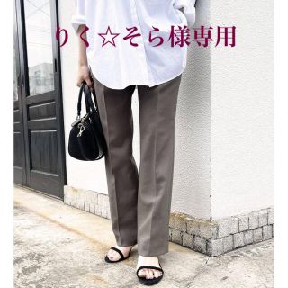 スピックアンドスパン(Spick & Span)のspick&span ウールライクパンツ　センタープレスパンツ　ストレートパンツ(スーツ)