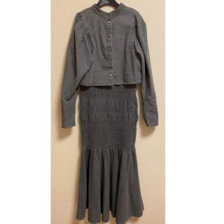 2WAY DENIM RANDOM SHIRRING DRESS