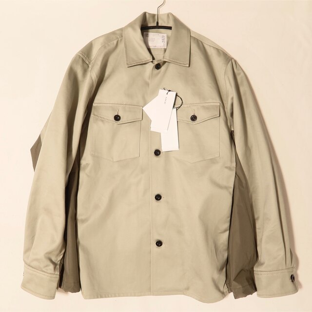 sacai(サカイ)のSacai 22aw Cotton Chino Shirt ブルゾン ベージュ メンズのジャケット/アウター(ブルゾン)の商品写真