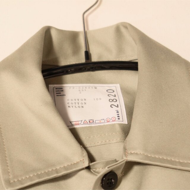 Sacai 22aw Cotton Chino Shirt ブルゾン ベージュ