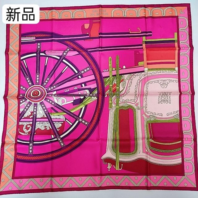 新品 エルメス Balade en Berline ベルリンヌ馬車に乗ってバンダナ/スカーフ