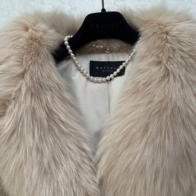 美品】MATERIA ダウンコート ロング ショールカラー フォックス 36