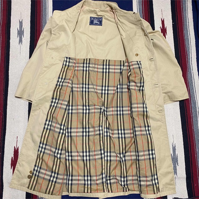 BURBERRY(バーバリー)の90s 古着 バーバリー ステンカラーコート ノバチェック ロングコート メンズのジャケット/アウター(ステンカラーコート)の商品写真